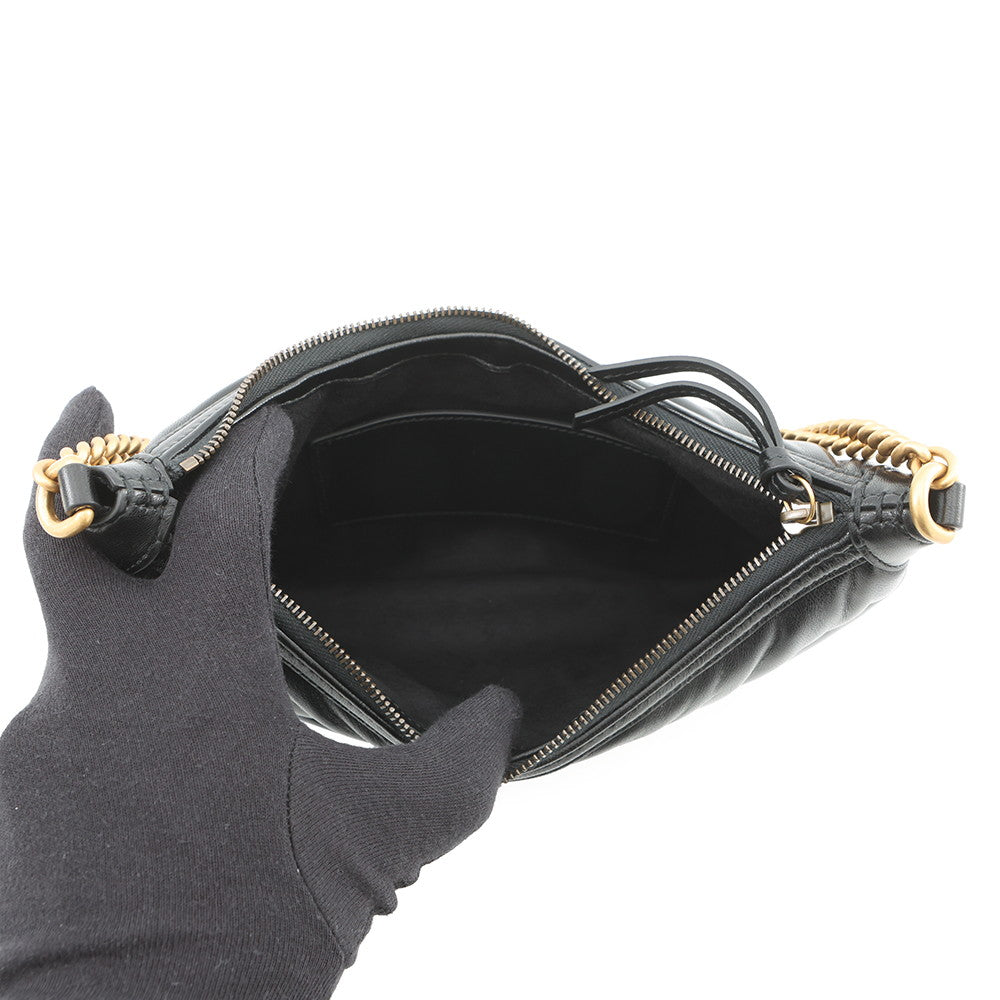 GUCCI GG Marmont ChainShoulder Bag Black777263 Leather Size Small