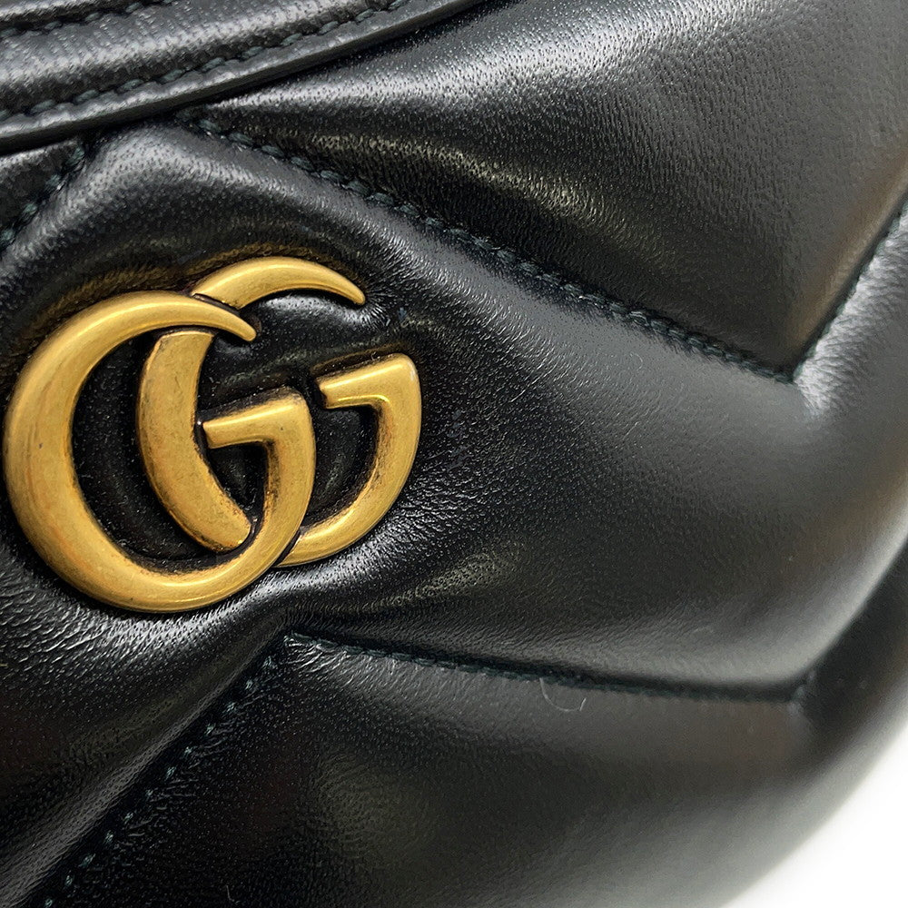 GUCCI GG Marmont ChainShoulder Bag Black777263 Leather Size Small