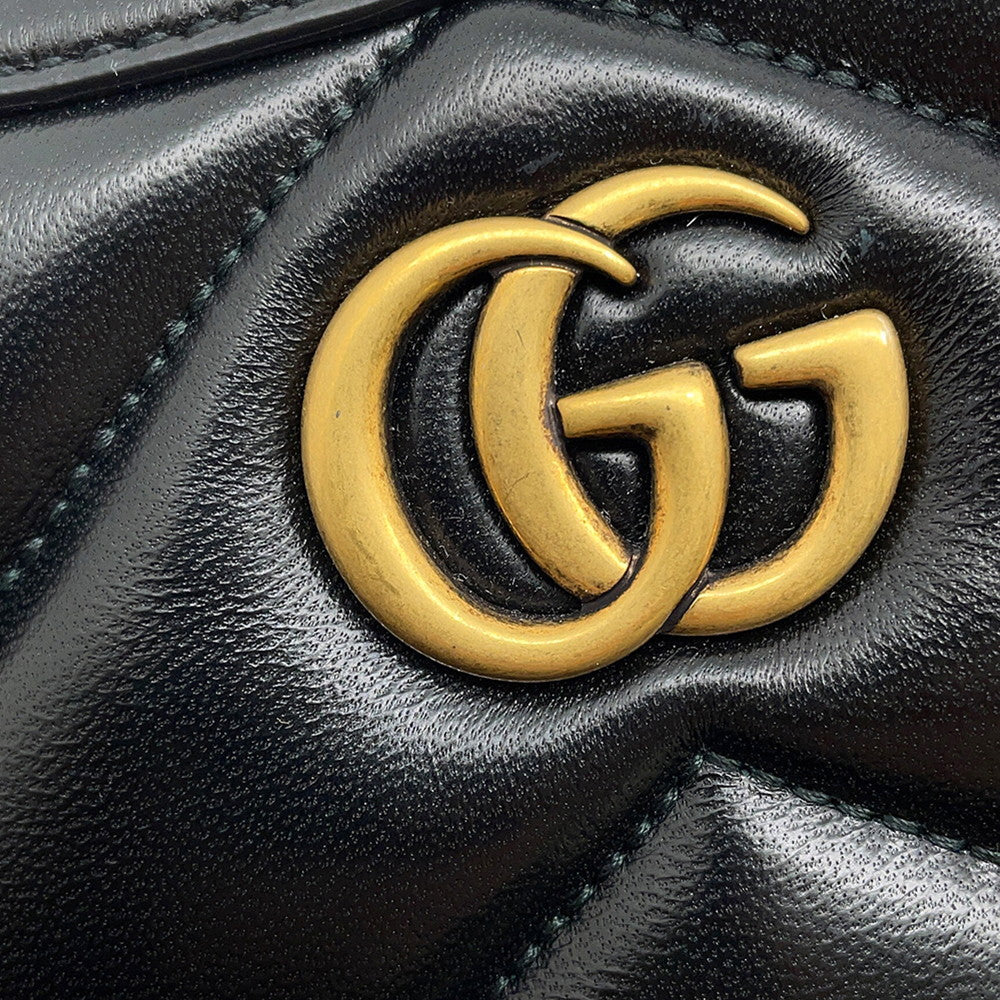 GUCCI GG Marmont ChainShoulder Bag Black777263 Leather Size Small