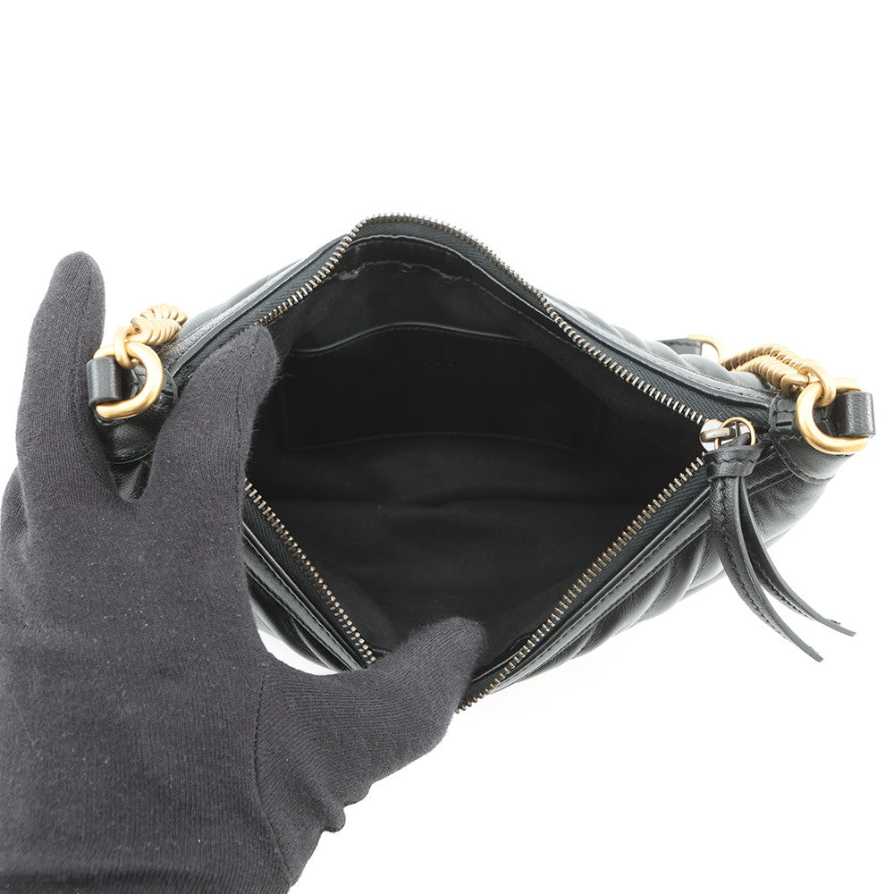 GUCCI GG Marmont ChainShoulder Bag Black777263 Leather Size Small