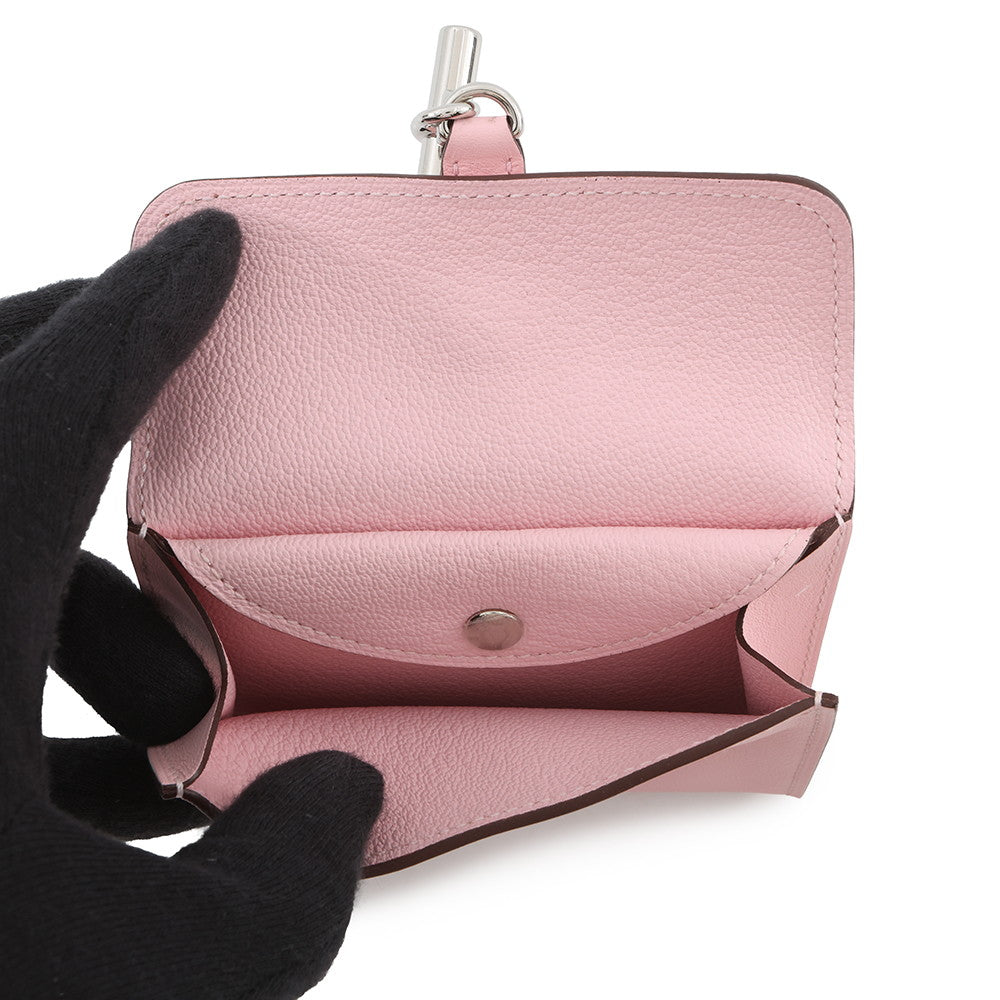 HERMES Glenan Compact Wallet Rose Sakura Swift Leather