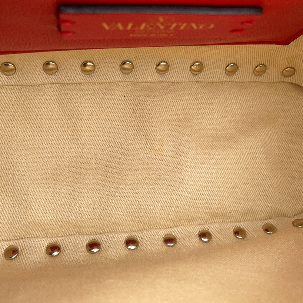 Valentino Garavani RockStudded Shoulder Bag Natural/BrownTW2B0809PWC_43S Straw Leather