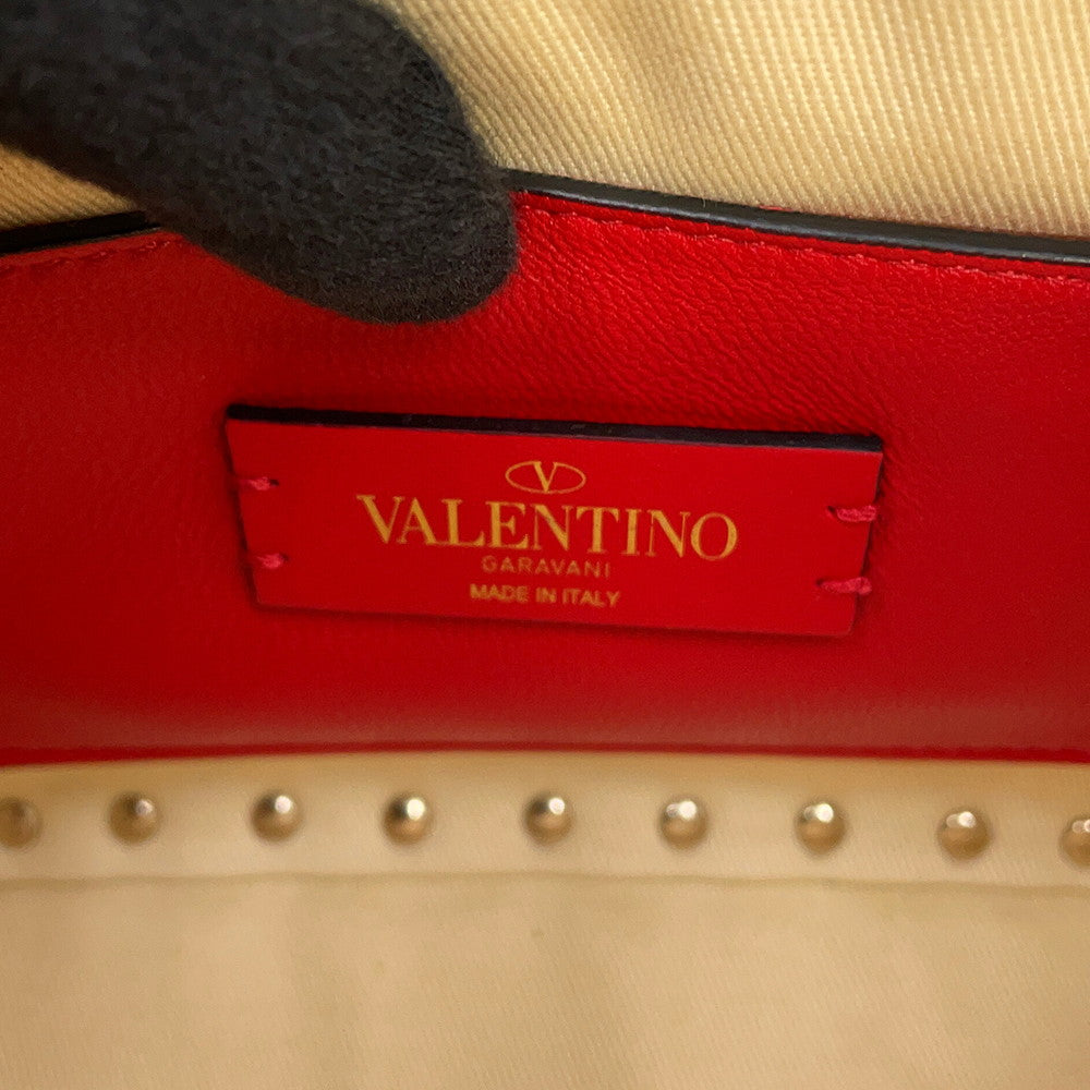 Valentino Garavani RockStudded Shoulder Bag Natural/BrownTW2B0809PWC_43S Straw Leather
