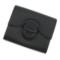 HERMES Port Folio 1938-12 Compact Wallet Black Chevre Myzore Goatskin