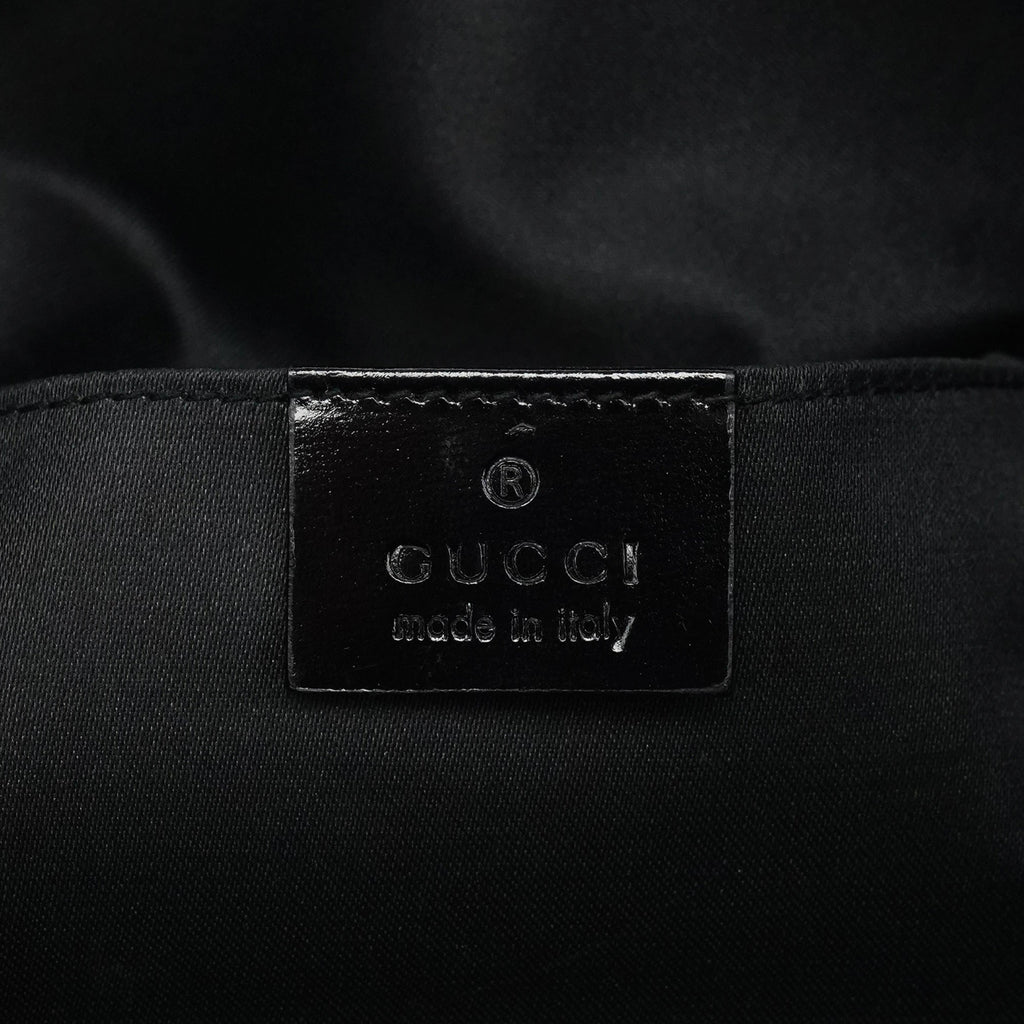 000 0602 Black GG Suede Hobo Shoulder Bag
