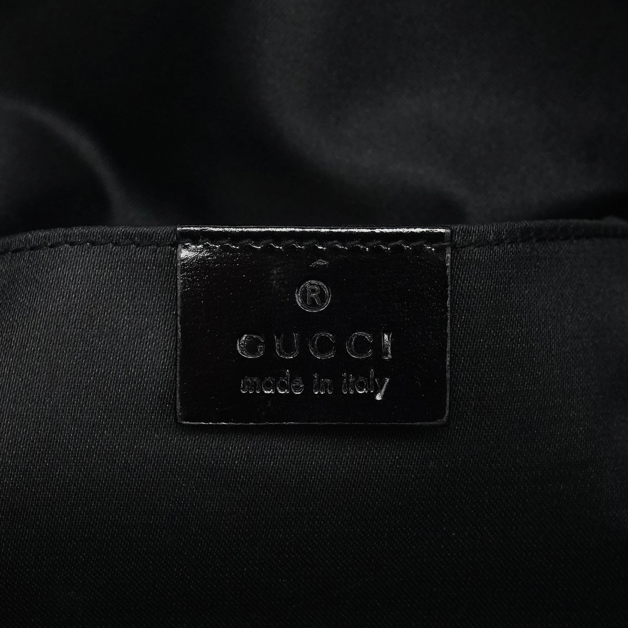 000 0602 Black GG Suede Hobo Shoulder Bag