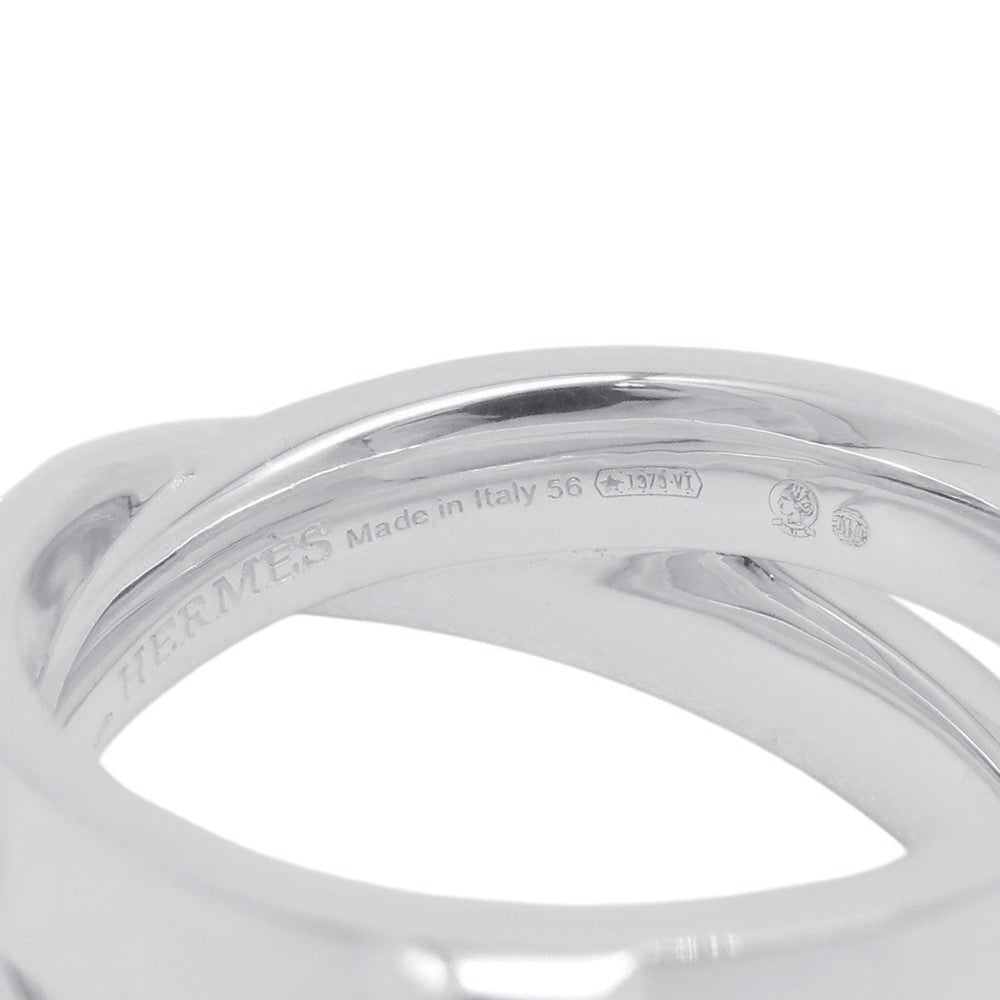 HERMES Clou de H Double Round Ring Size 56/#16 SV925
