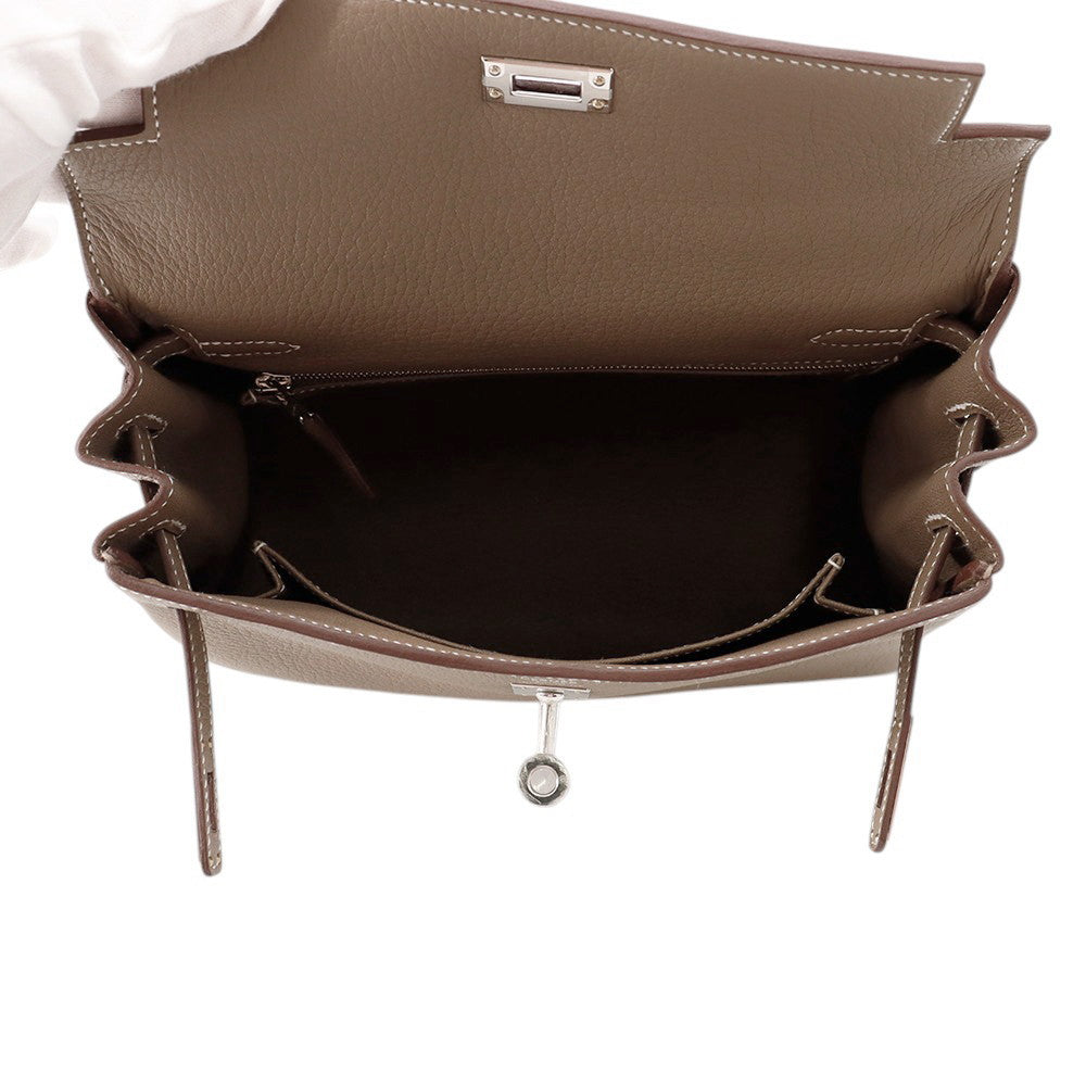 HERMES Kelly Retourne Etoupe Togo Leather Size 25