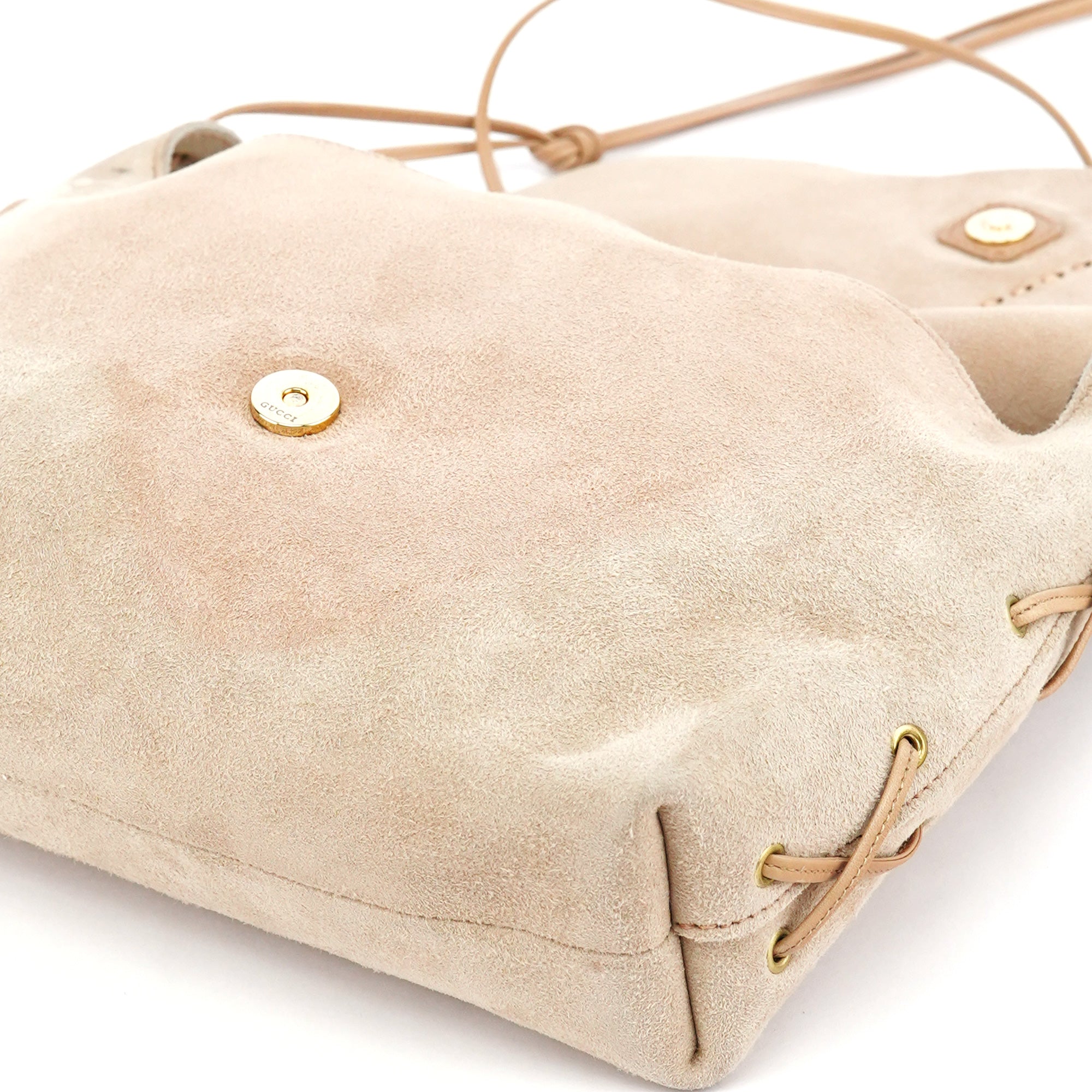 2002 Beige Suede Heart Crossbody Bag