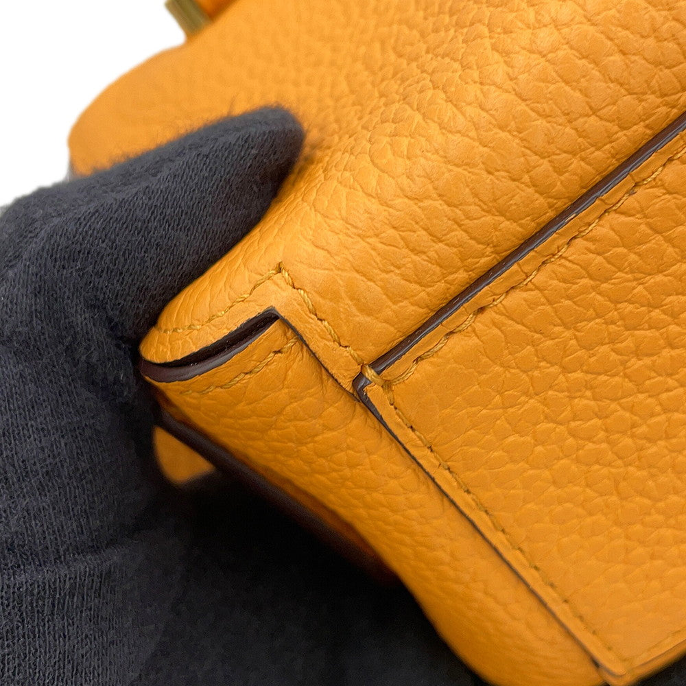 Delvaux Cool box Honey YellowAA0567AQY0AZCDO TaurillonSoft Leather Size Nano
