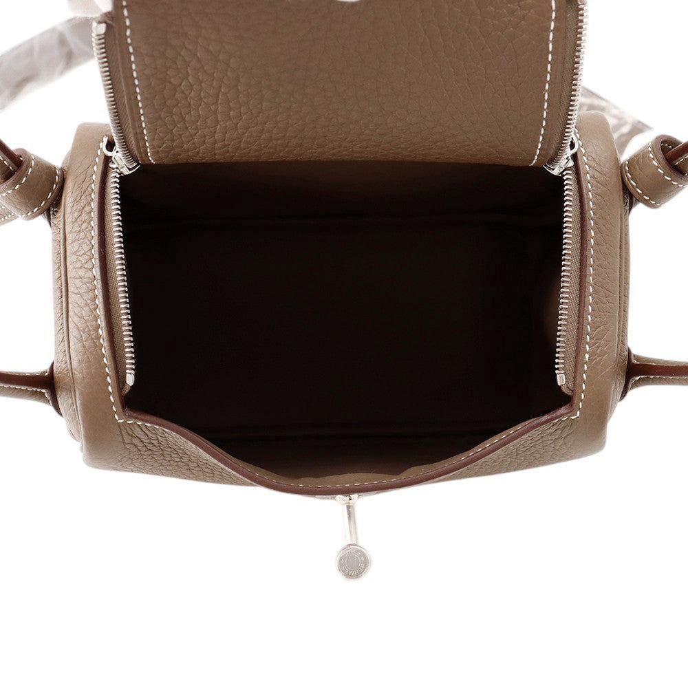 HERMES Lindy Etoupe Taurillon Clemence Size Mini