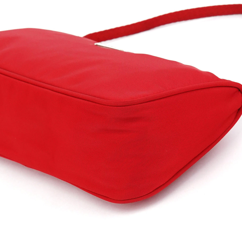 Red Tessuto Nylon Mini Hobo Bag