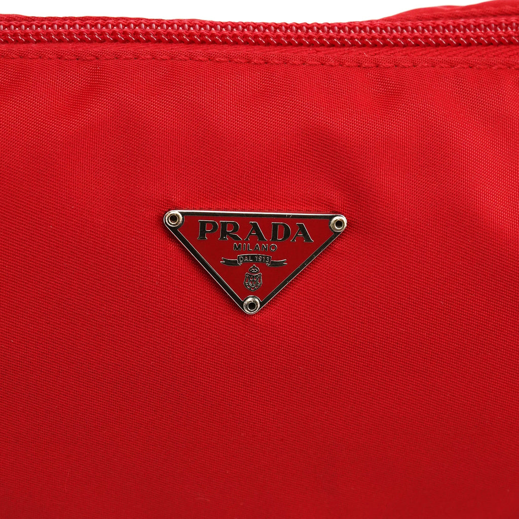 Red Tessuto Nylon Mini Hobo Bag