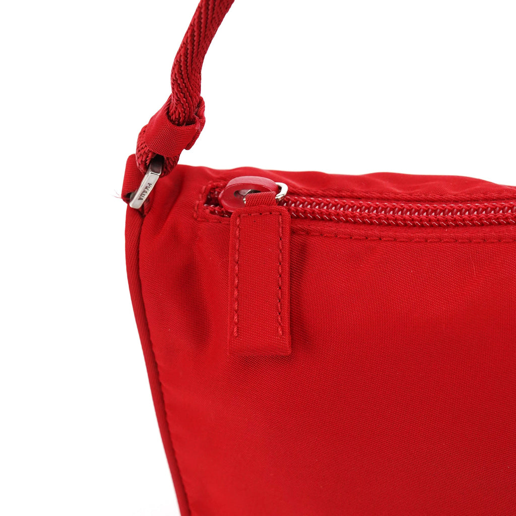Red Tessuto Nylon Mini Hobo Bag
