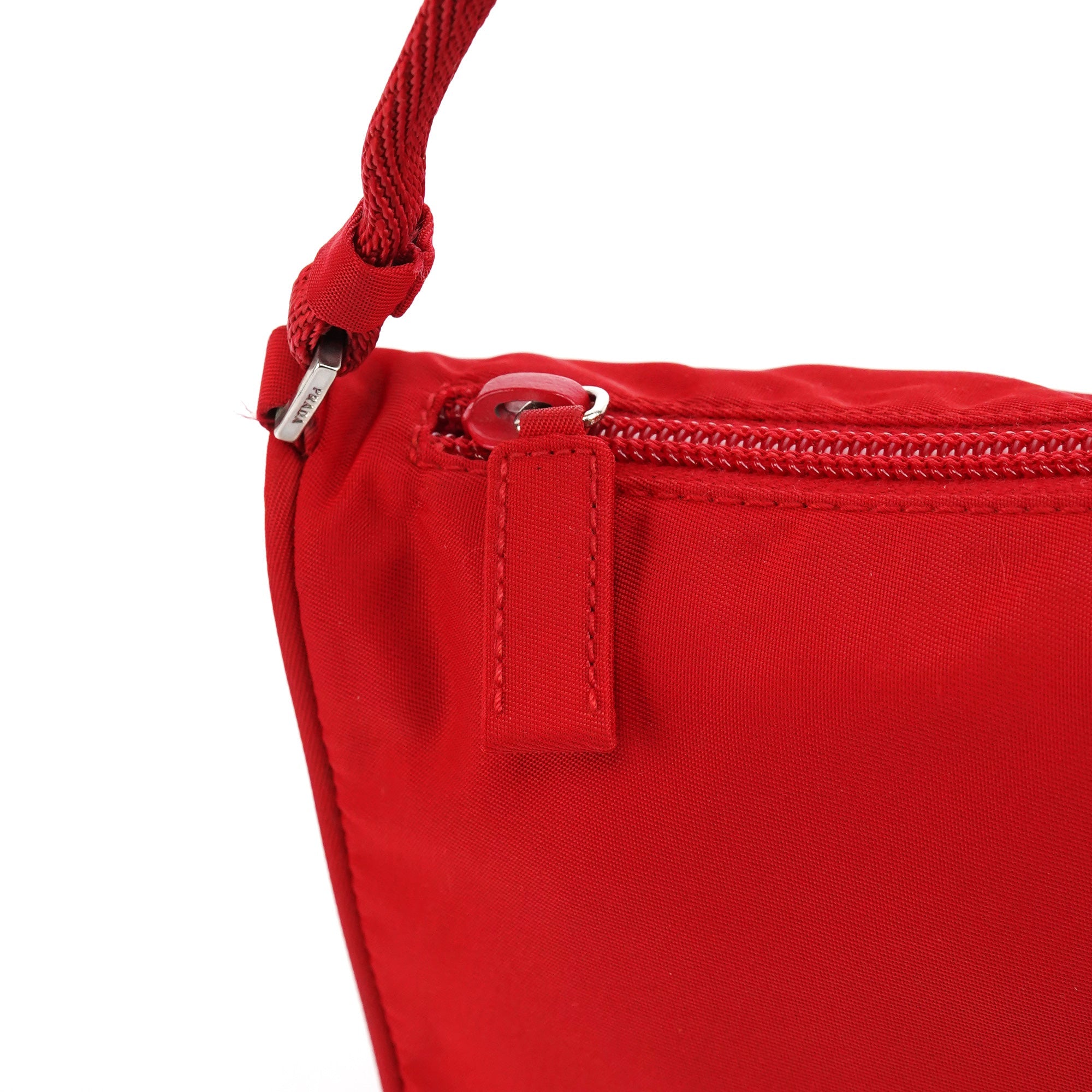 Red Tessuto Nylon Mini Hobo Bag