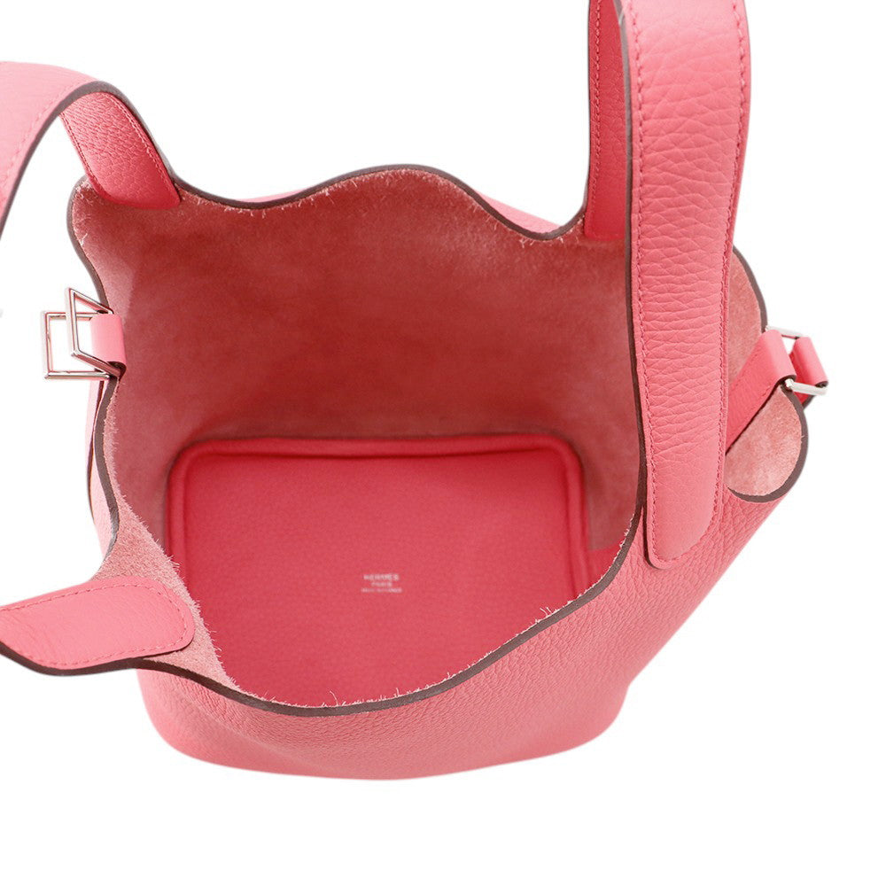 HERMES Picotin Lock Rose Azalee Taurillon Clemence Size PM