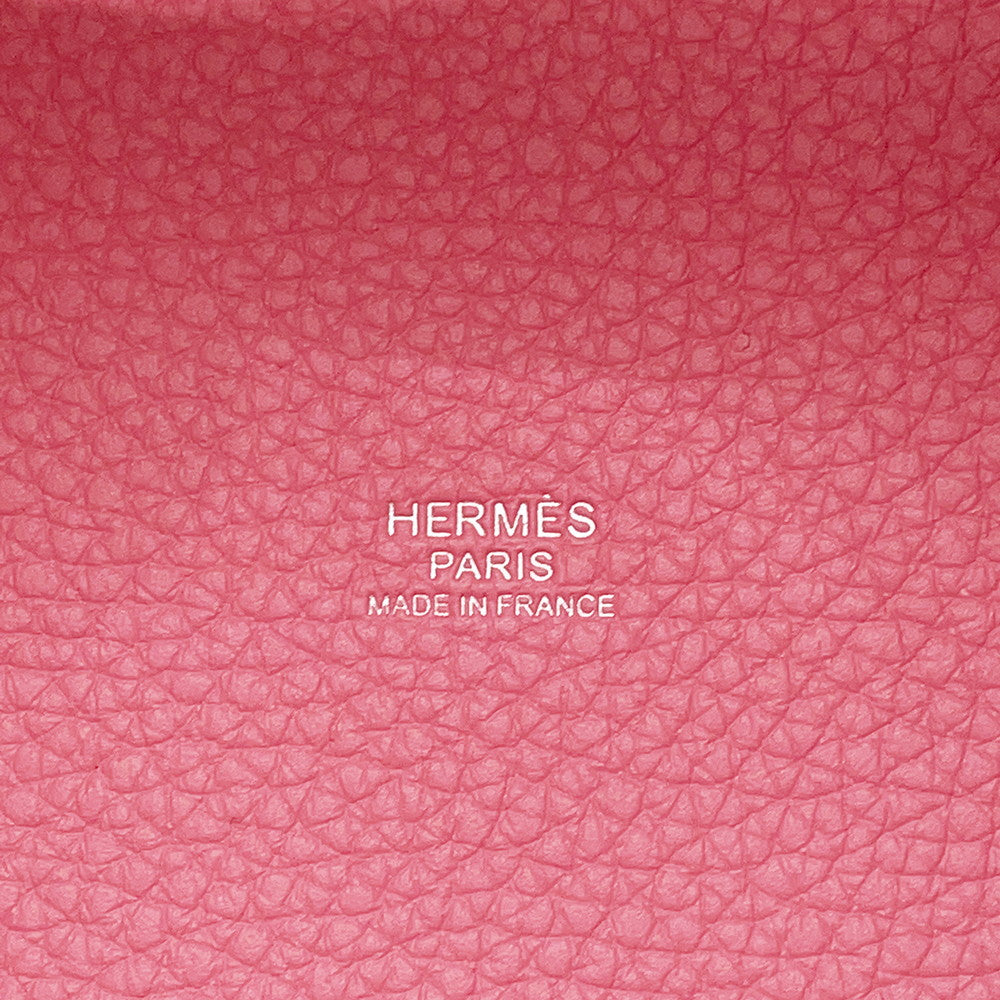 HERMES Picotin Lock Rose Azalee Taurillon Clemence Size PM