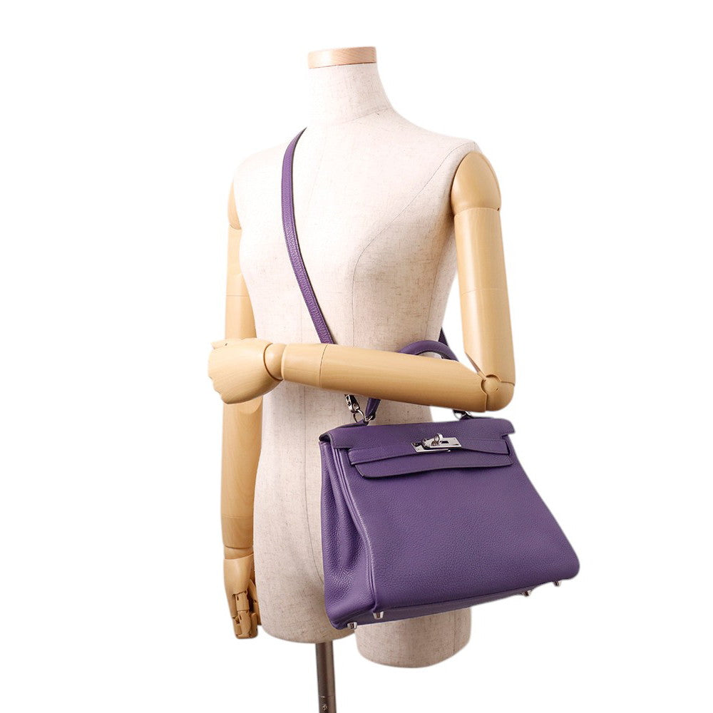 HERMES Kelly Retourne Iris Togo Leather Size 28