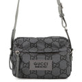 GUCCI ECONYLON GG Shoulder Bag Gray/Black767931 GG Polyester Size Medium