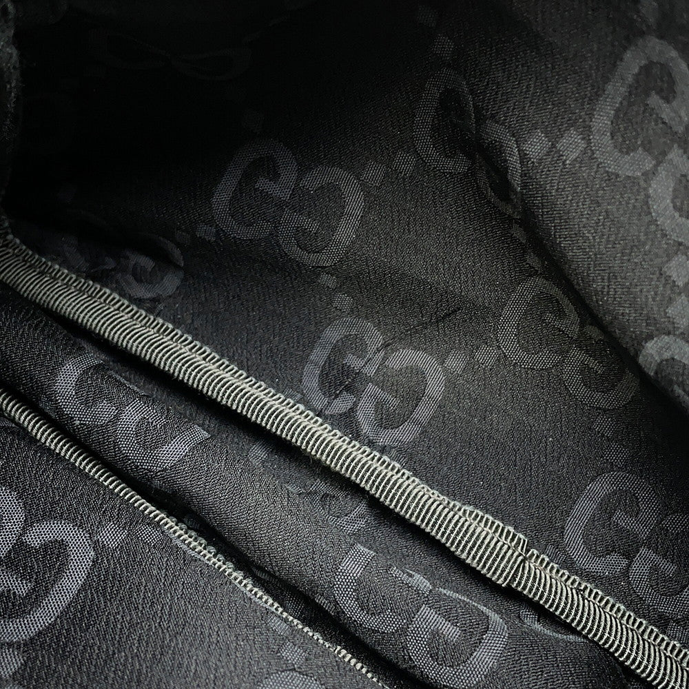 GUCCI ECONYLON GG Shoulder Bag Gray/Black767931 GG Polyester Size Medium