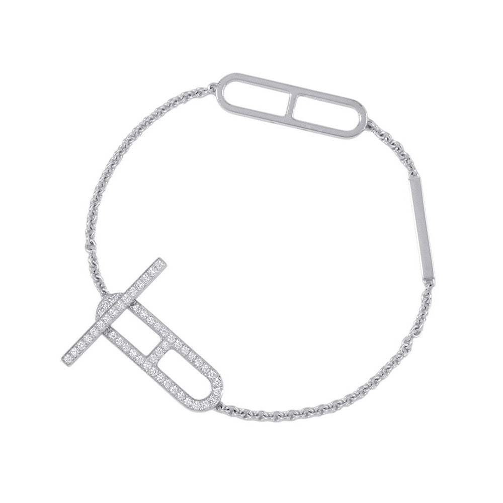 HERMES Ever Chaine d'Ancre Bracelet Size ST 18K White Gold