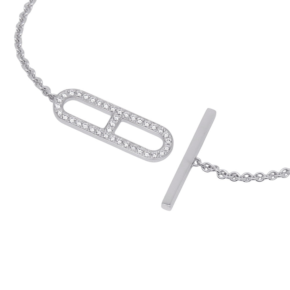 HERMES Ever Chaine d'Ancre Bracelet Size ST 18K White Gold