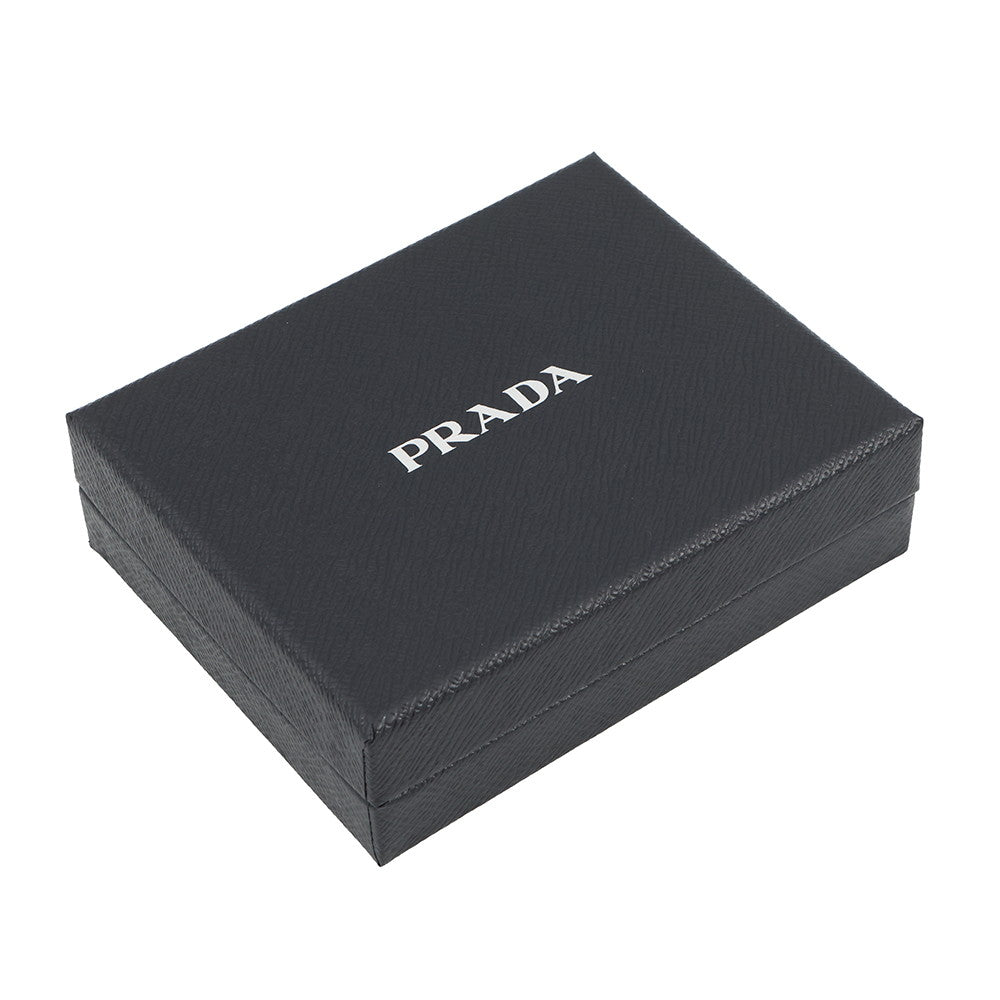PRADA Triangle Logo Compact Wallet Black1ML050 Leather