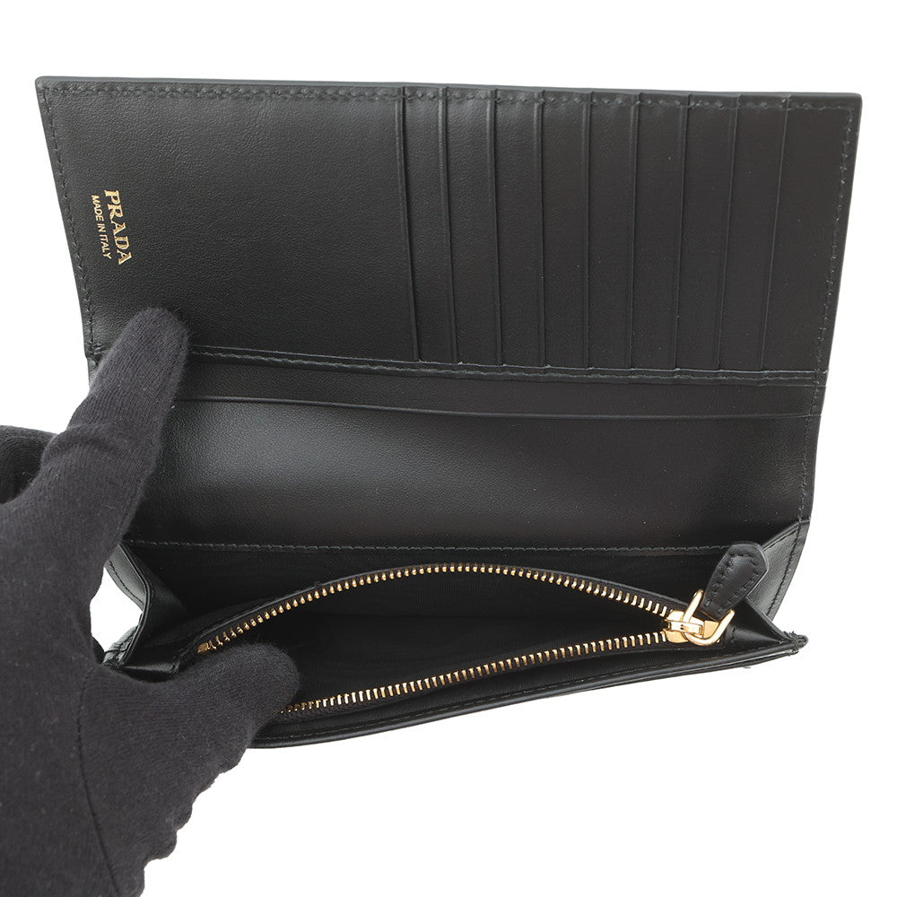 PRADA City Calf Tab Long Wallet Black1MV025 Leather