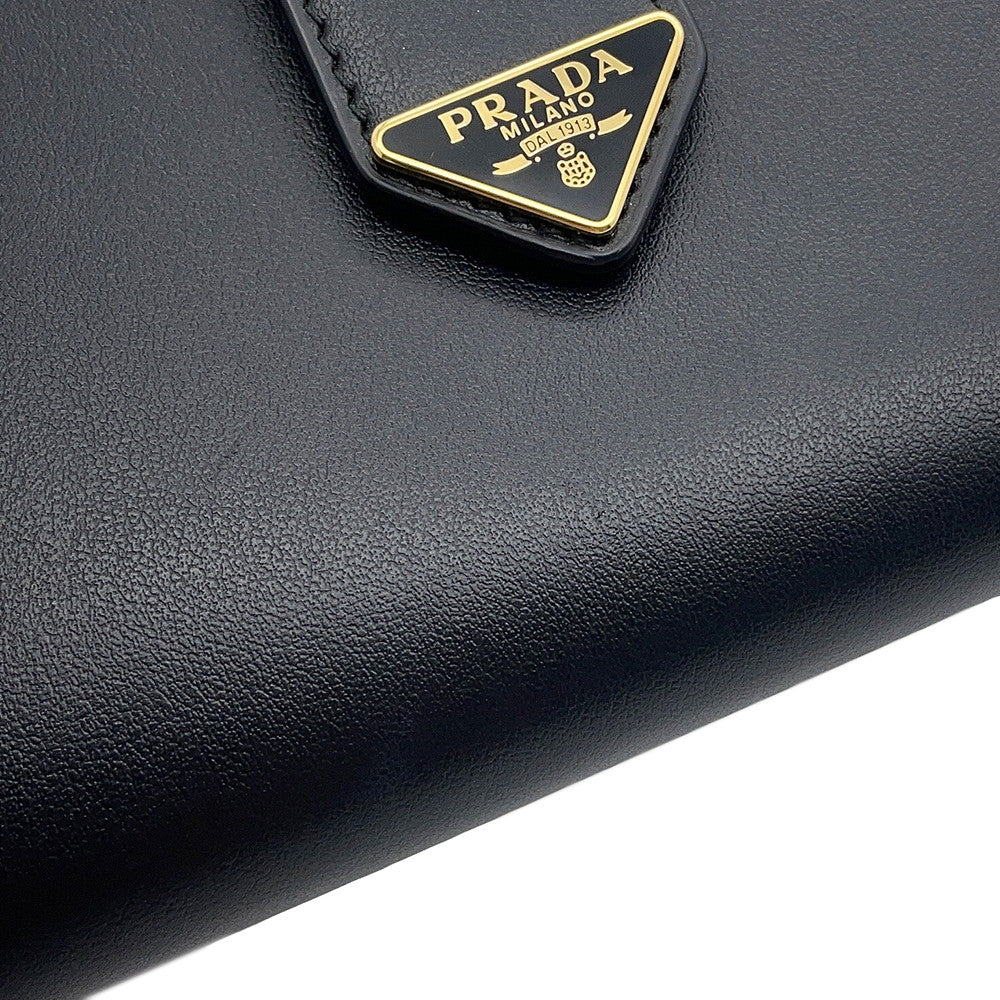 PRADA City Calf Tab Long Wallet Black1MV025 Leather