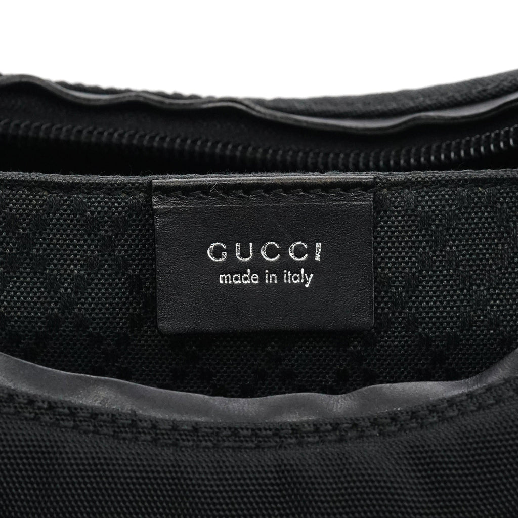000 0602 Black Nylon Hobo Shoulder Bag
