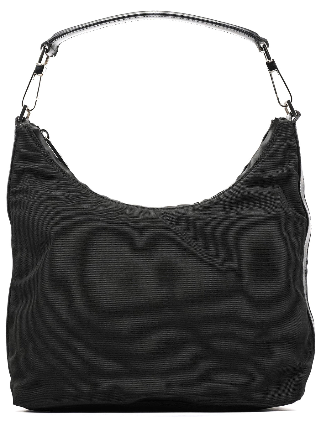 000 0602 Black Nylon Hobo Shoulder Bag