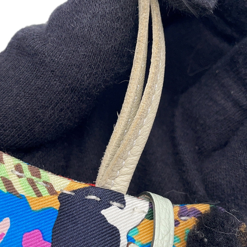 HERMES Buddy Aloha Bag Charm Black/Craie/Vert Fizz Lambskin Mouton