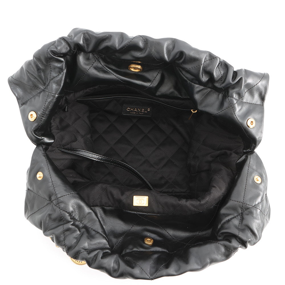 CHANEL Chanel22 Handbag BlackAS3261-B19059-94305 Shiny Calf Leather Size Medium