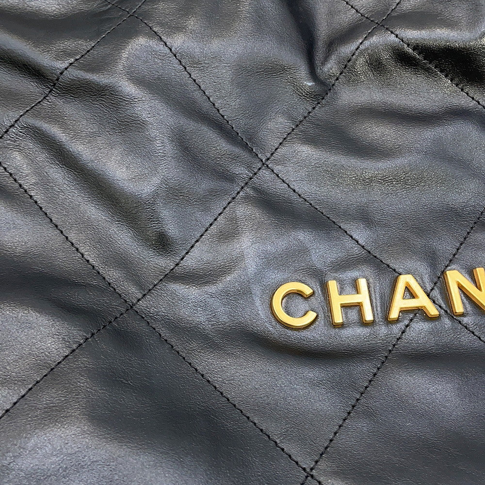 CHANEL Chanel22 Handbag BlackAS3261-B19059-94305 Shiny Calf Leather Size Medium