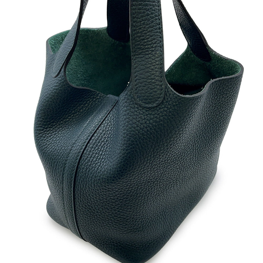 HERMES Picotin Lock VertBosphore Taurillon Clemence Size PM