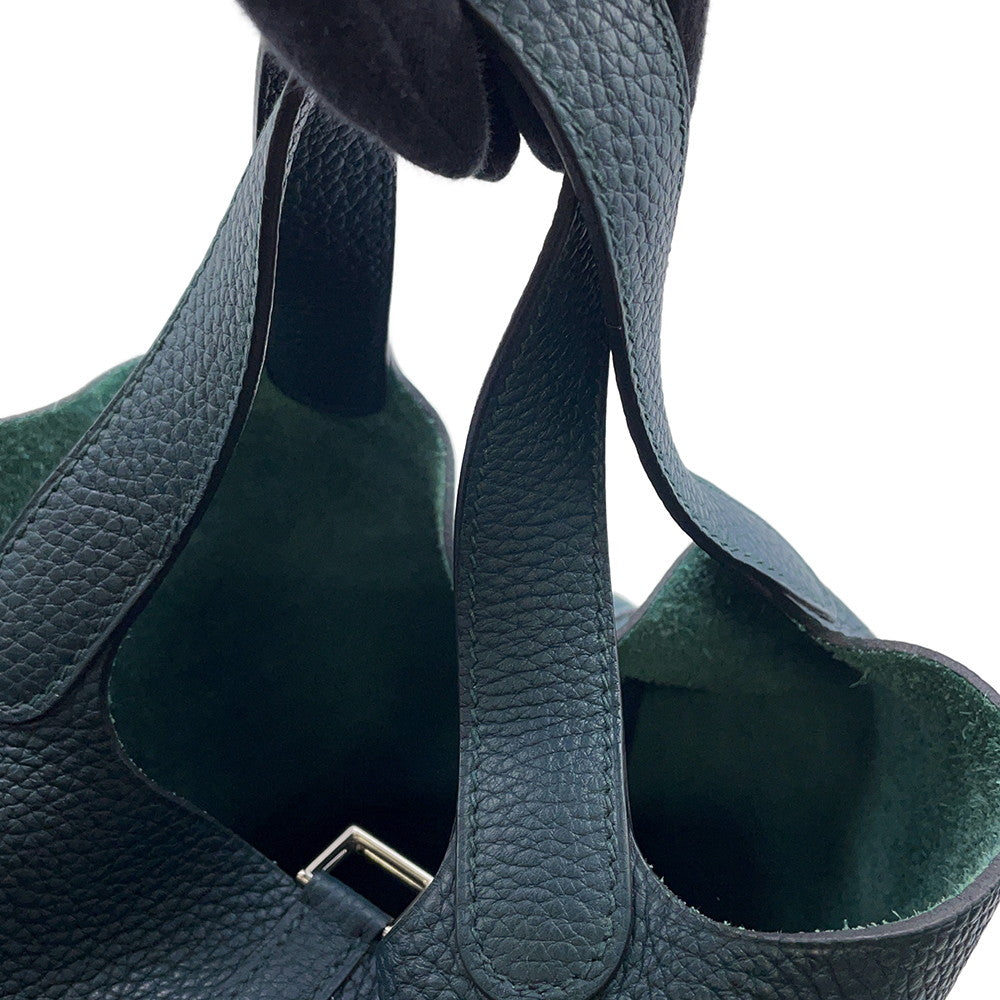 HERMES Picotin Lock VertBosphore Taurillon Clemence Size PM