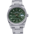 ROLEX Datejust W36mm Stainless Steel K18WG Olive Green Palm Motif Dial126234