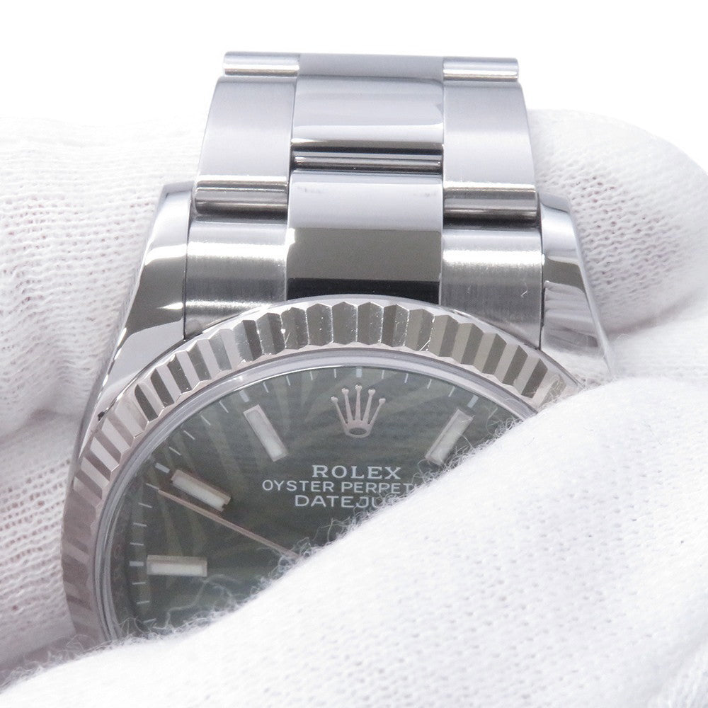 ROLEX Datejust W36mm Stainless Steel K18WG Olive Green Palm Motif Dial126234