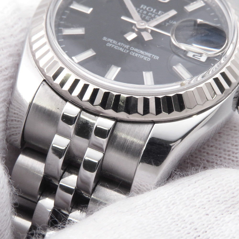 ROLEX Datejust W26mm Stainless Steel K18WG Black Dial179174