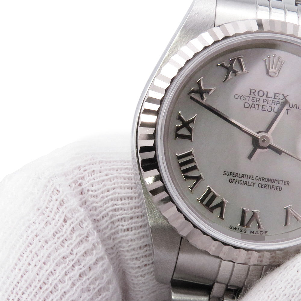 ROLEX Datejust W26mm Stainless Steel K18WG White Shell Dial179174NR