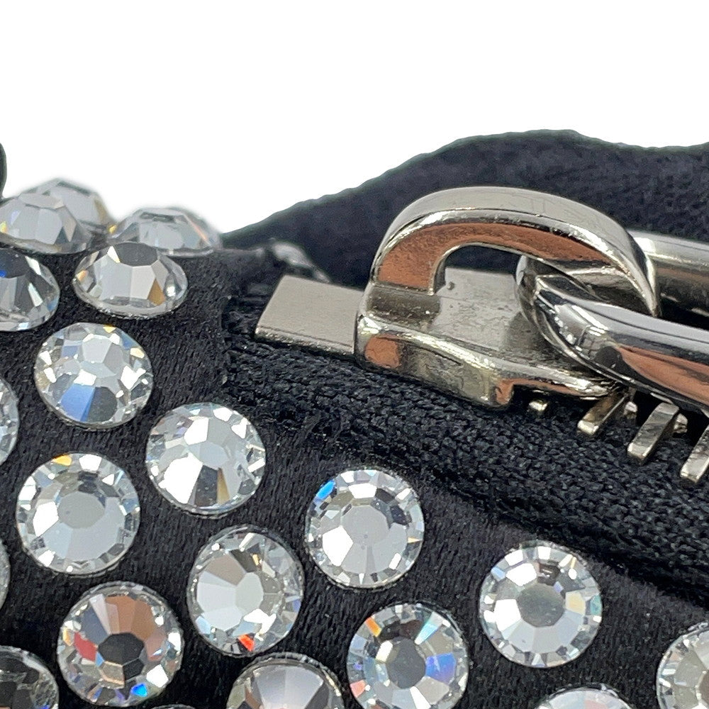 PRADA Triangle Pouch Black1NQ044_2AWL_F0T7O Satin CrystalBijoux