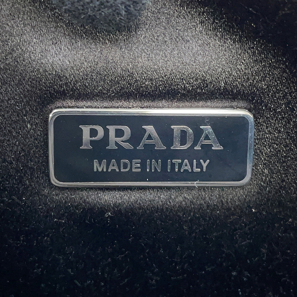 PRADA Triangle Pouch Black1NQ044_2AWL_F0T7O Satin CrystalBijoux