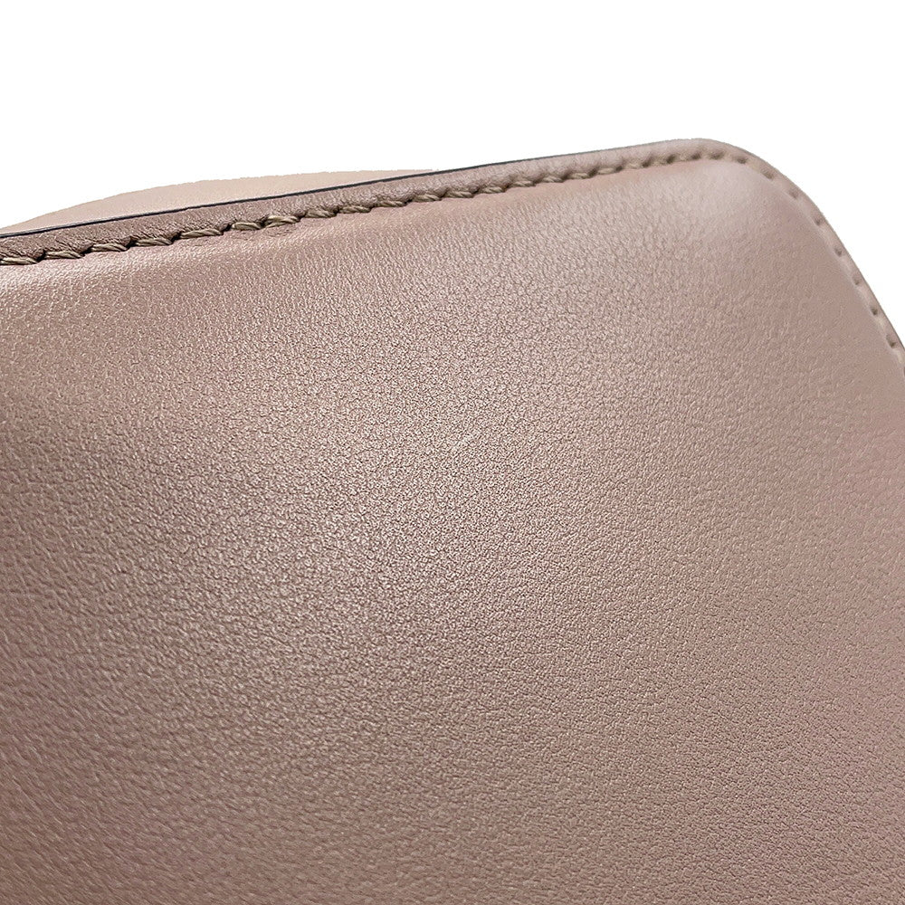 Valentino Garavani Loco V Logo Shoulder Bag Greige Leather