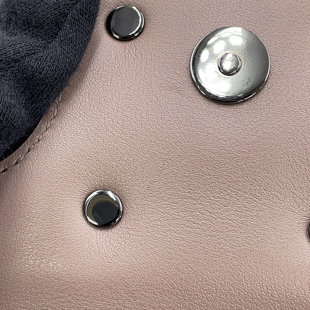 Valentino Garavani Loco V Logo Shoulder Bag Greige Leather