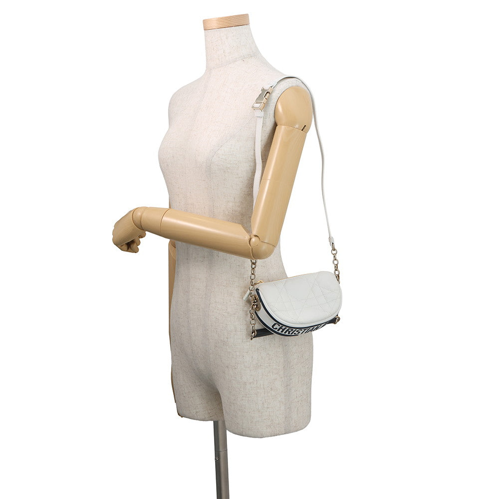 Dior Macrocanage Vibe Hobo White/NavyS7200ONOA_M933 Lambskin Size micro