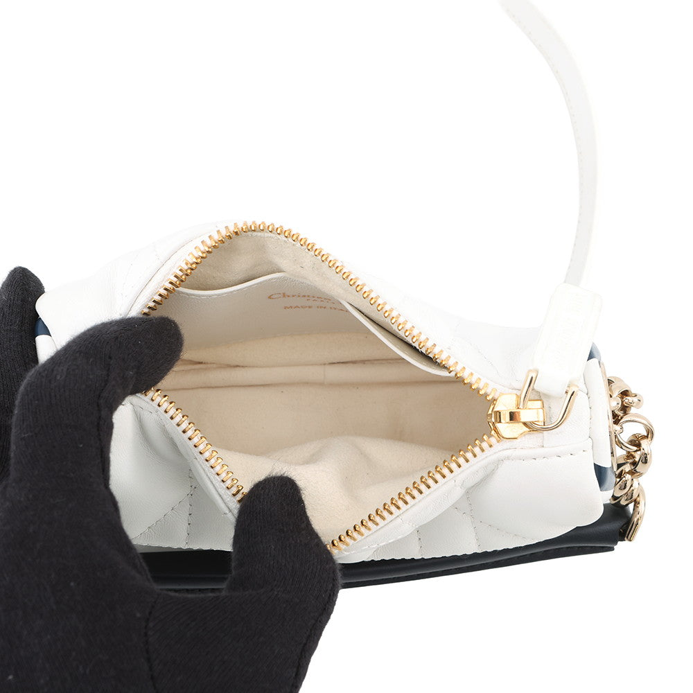 Dior Macrocanage Vibe Hobo White/NavyS7200ONOA_M933 Lambskin Size micro