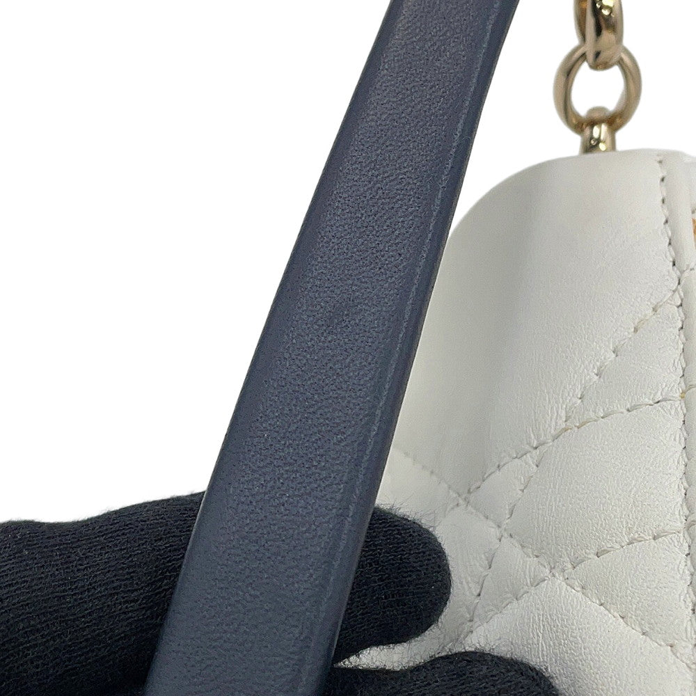 Dior Macrocanage Vibe Hobo White/NavyS7200ONOA_M933 Lambskin Size micro