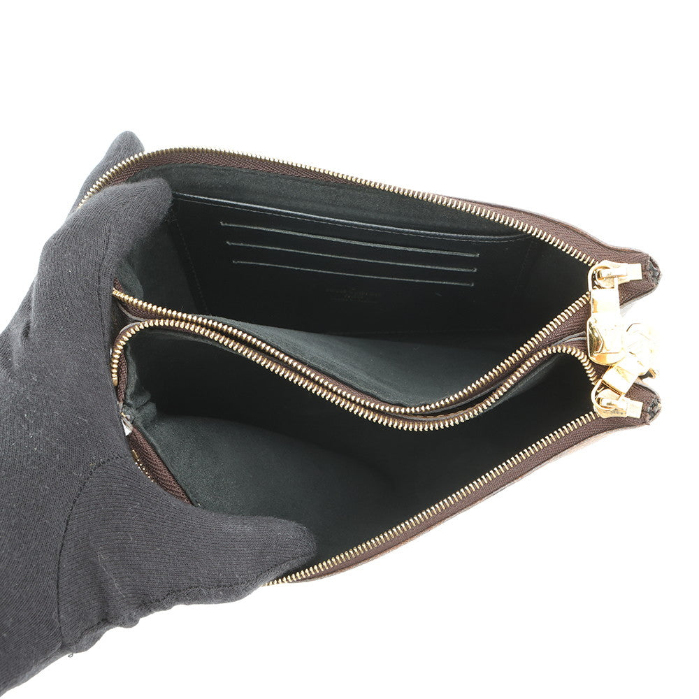 LOUIS VUITTON Pochette double zip NoirM69203 Monogram Monogram / Giant Reverse