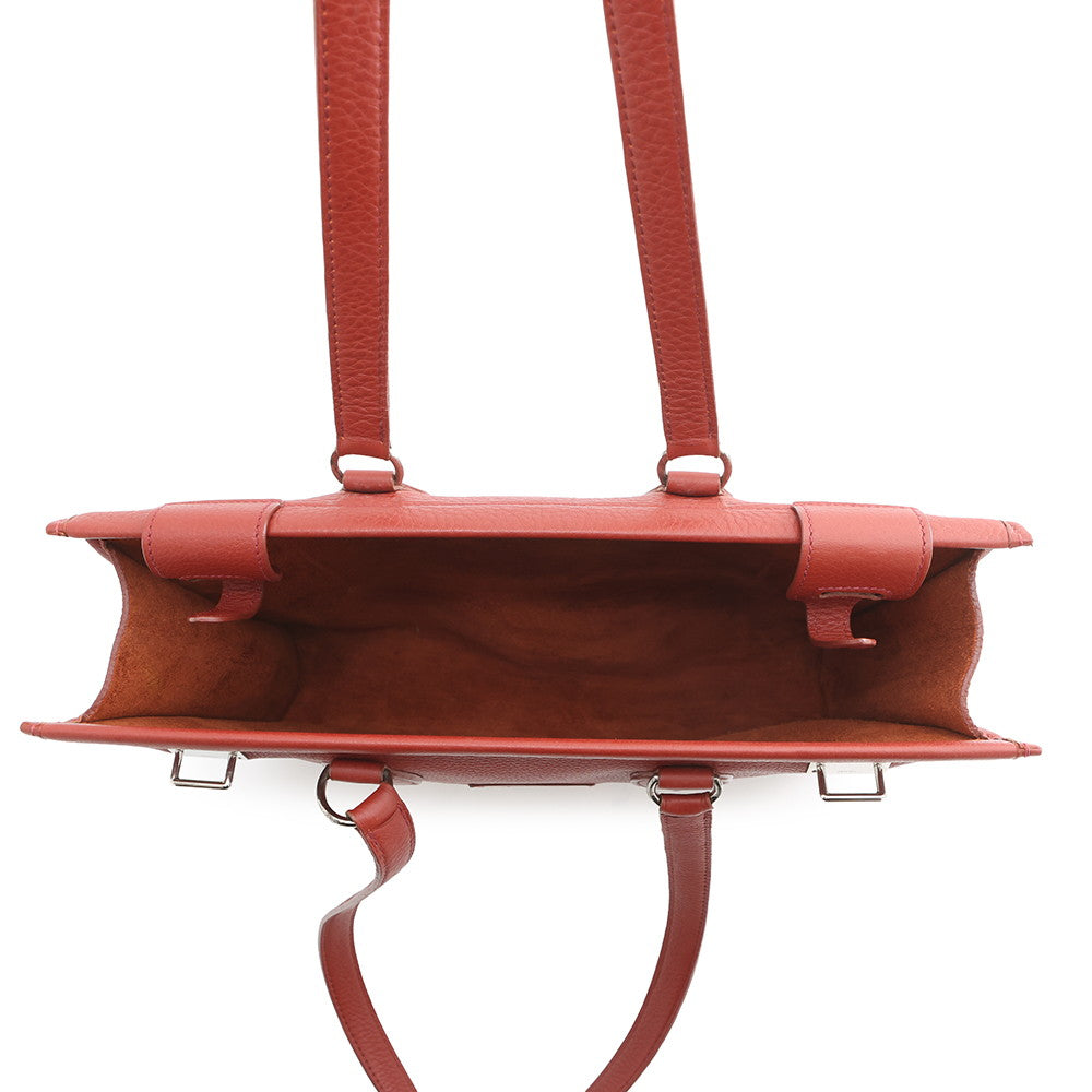 HERMES Cabas Rouge Grenat Togo Leather Size 35