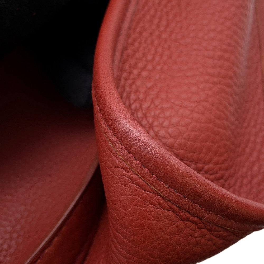 HERMES Cabas Rouge Grenat Togo Leather Size 35